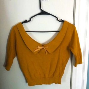 Vintage Style Yellow Knit Top